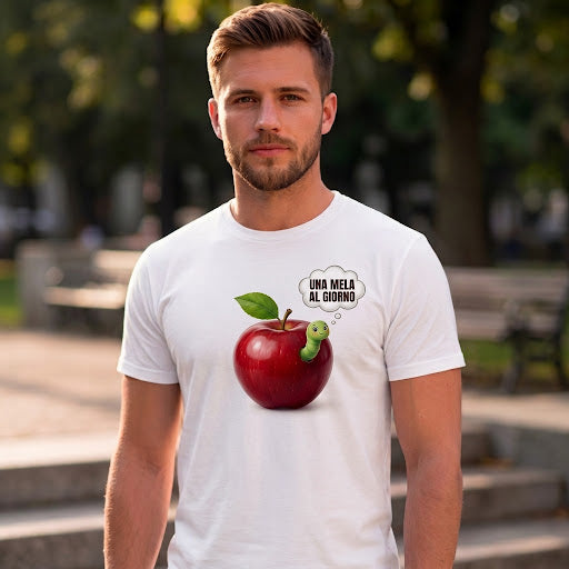 T-shirt grafica “Una Mela al Giorno”