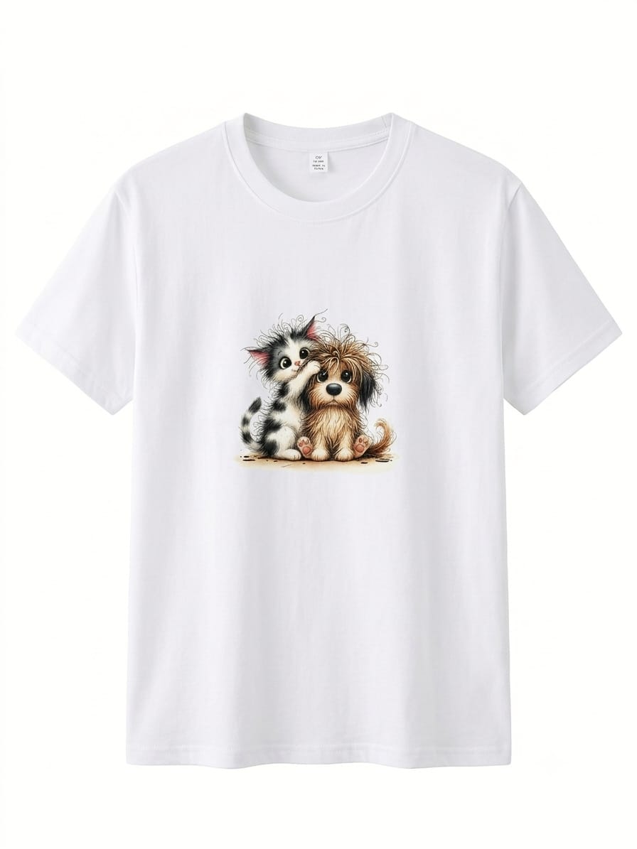 Cat and Dog Best Friends Graphic Tee