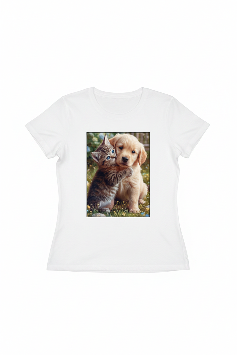 Cat & Dog Graphic Tee Front