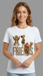 T-shirt Friends con personaggi e scritta illustrata