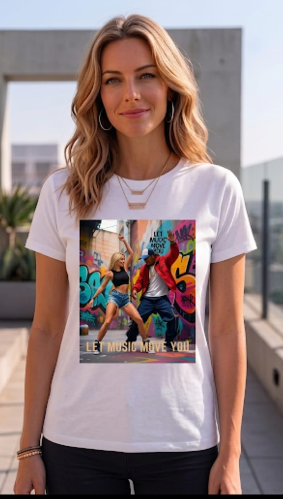 T-shirt Street Art Musicale Let Music Move You