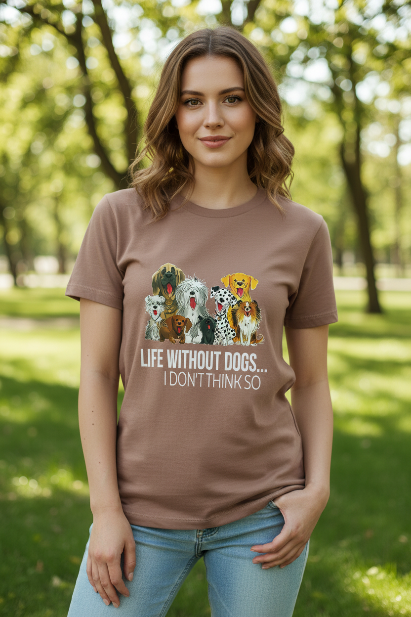 Life Without Dogs Tee on Model