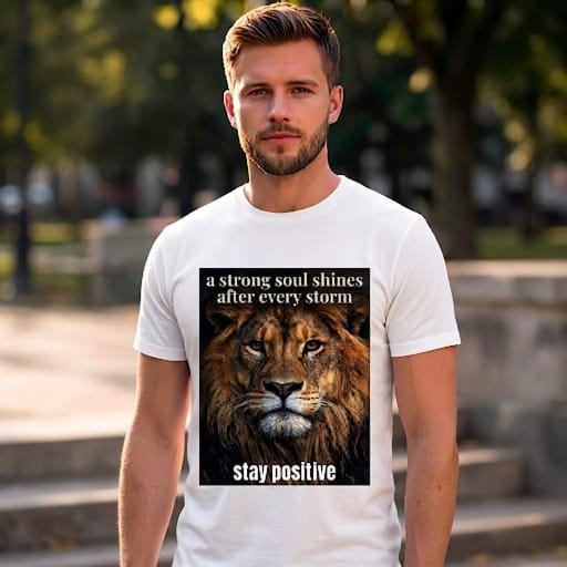 Stay Positive Lion Graphic Tee
