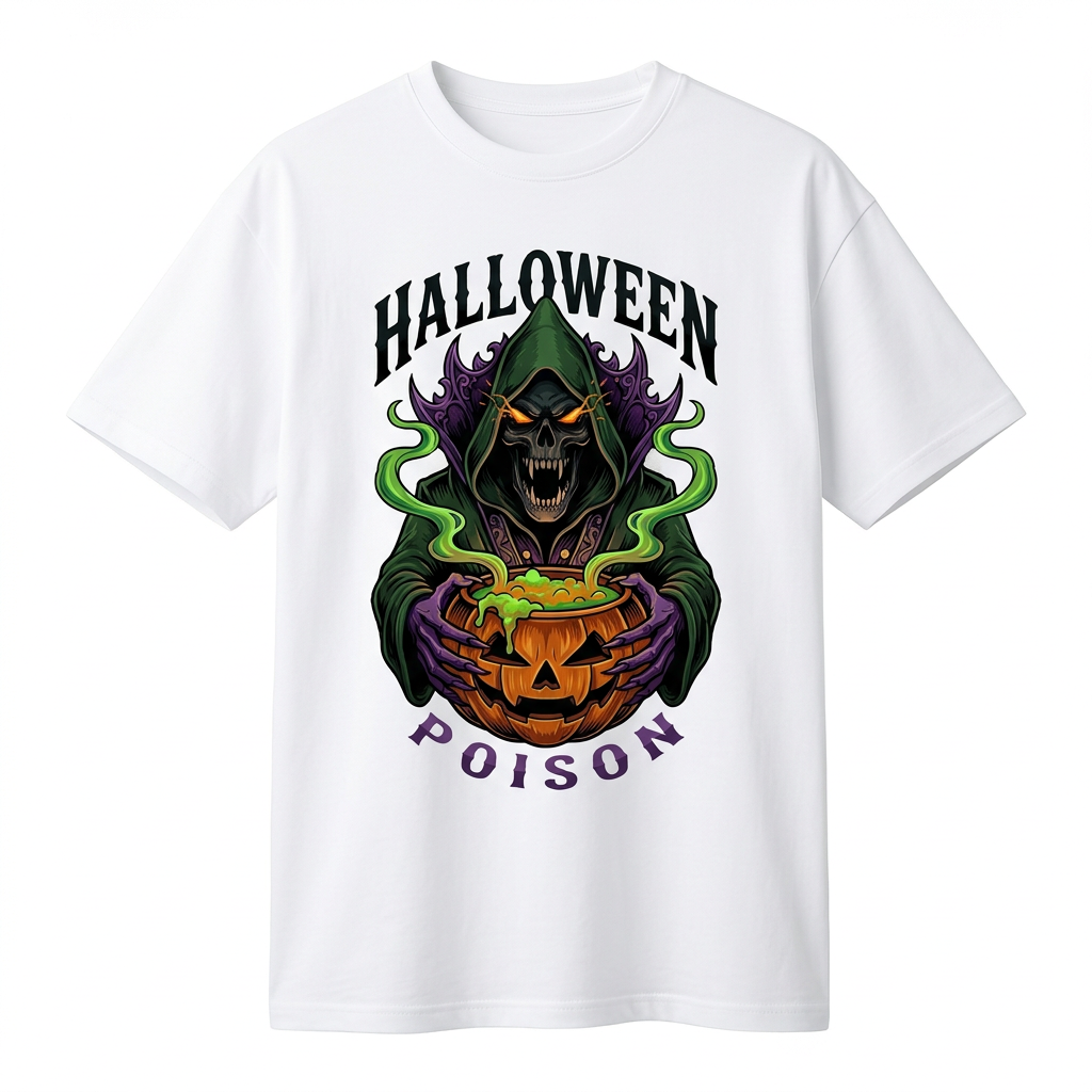 Maglietta bianca con grafica Halloween