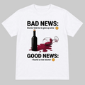 Maglietta bianca con stampa Bad News/Good News