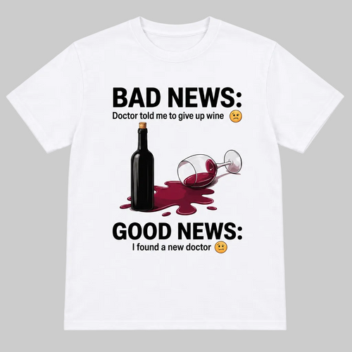 Maglietta bianca con stampa Bad News/Good News