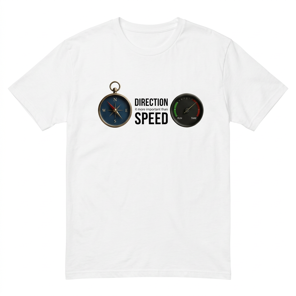 Maglietta bianca Direction Speed senza modello