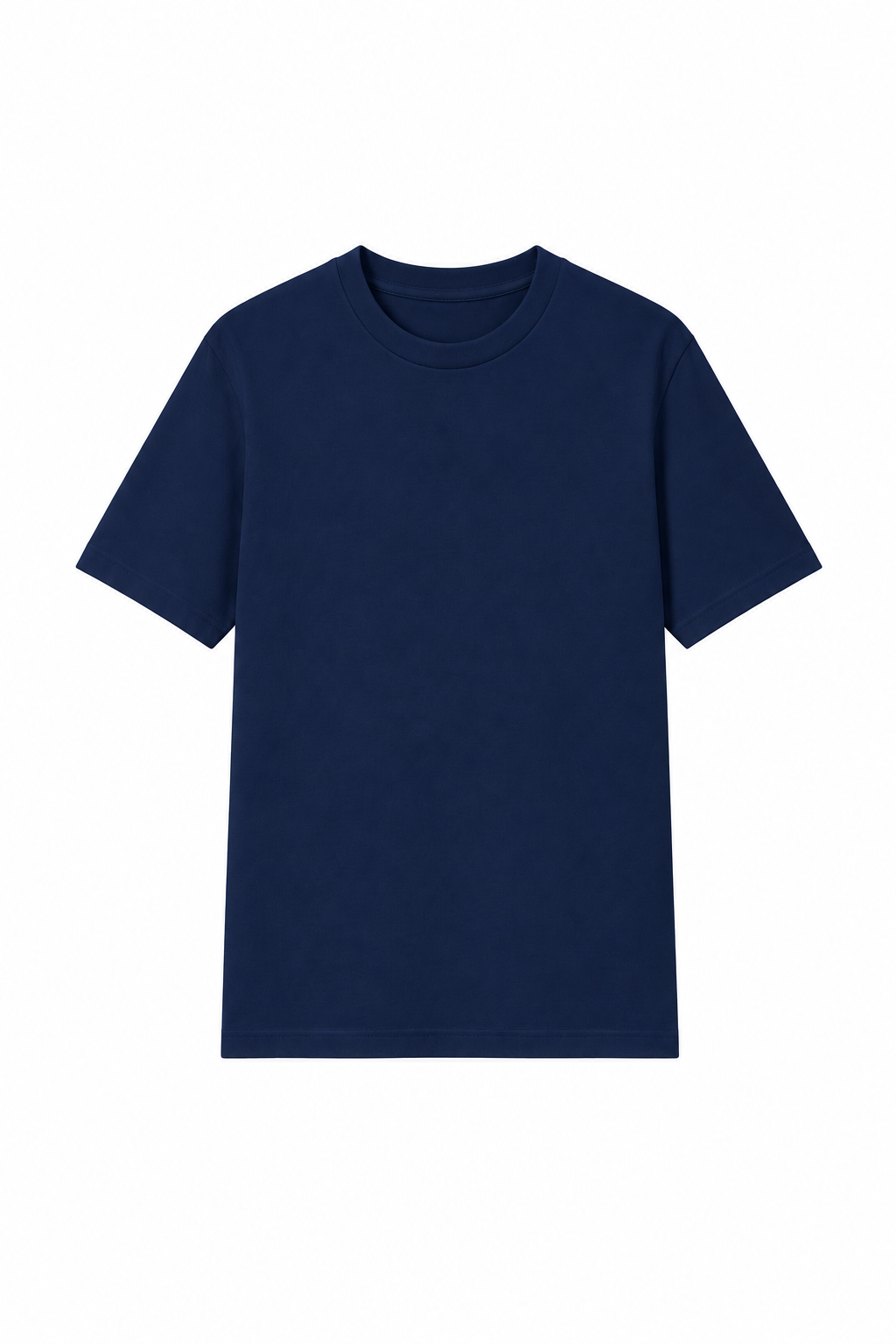 Plain navy blue T-shirt product image