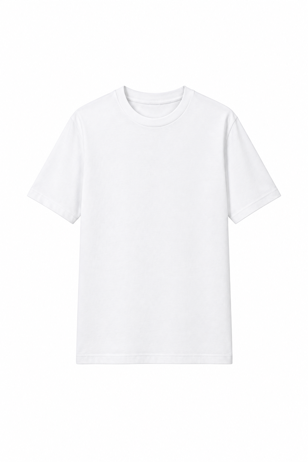 Plain white T-shirt displayed smooth and flat