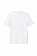 Plain white T-shirt displayed smooth and flat