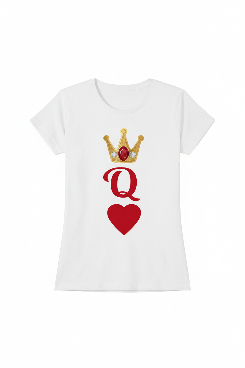 Queen of Hearts T-Shirt Front Flat Lay