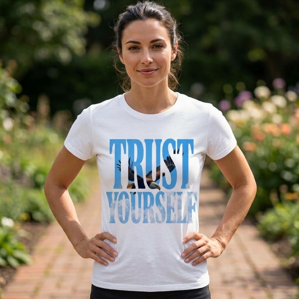 T-shirt Trust Yourself con stampa aquila
