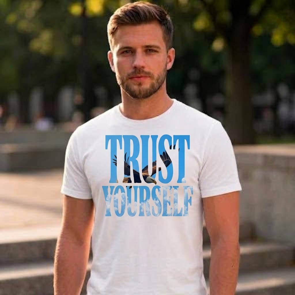 T-shirt Trust Yourself con stampa aquila