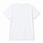 Vista posteriore di una T-shirt bianca semplice senza stampa, senza modella, su fondo bianco