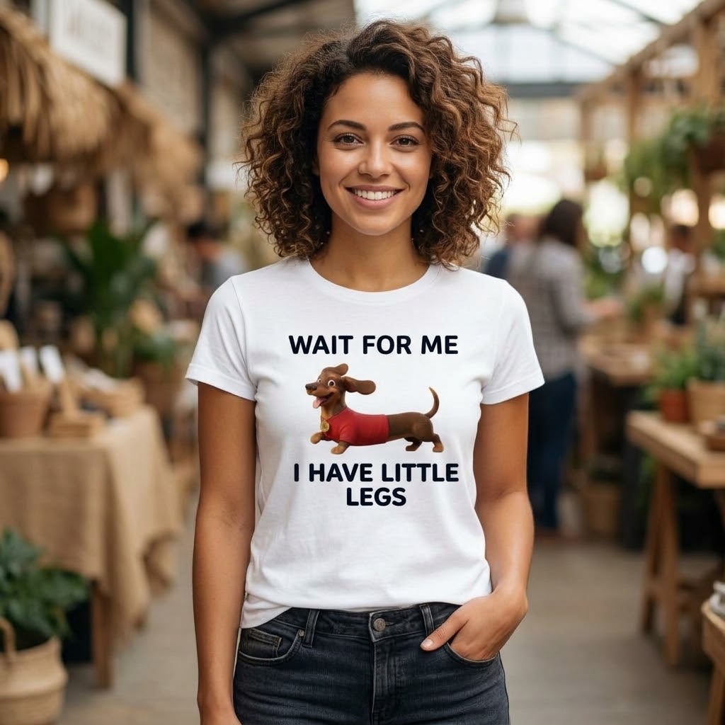 T-shirt Bassotto Wait for Me – I Have Little Legs
